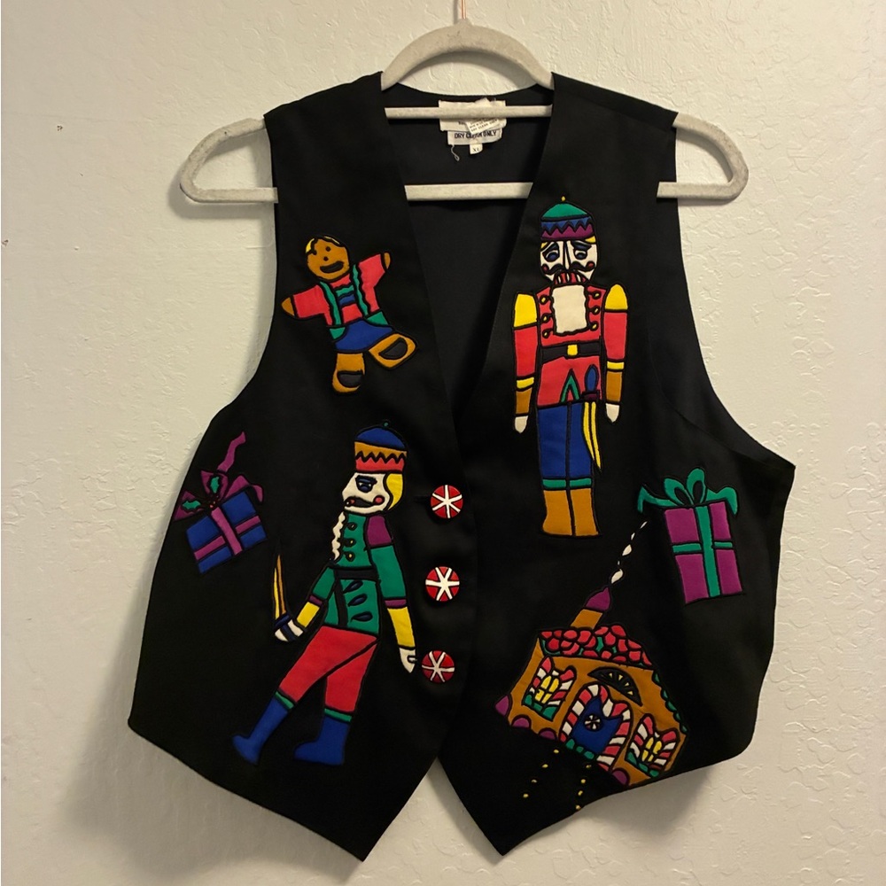 Silkscapes Vintage Christmas Colorful Novelty Vest